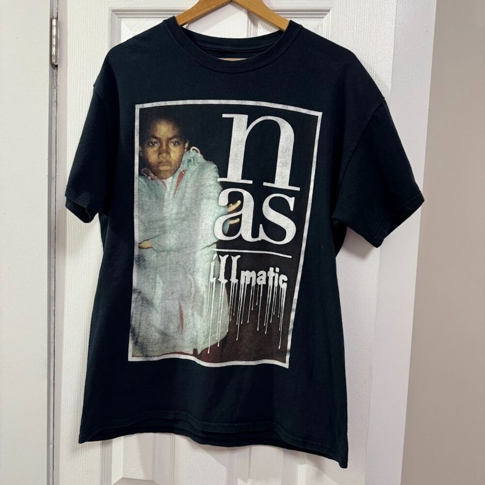 Vintage NAS Illmatic Rap Tee Shirt Sz XL Black Hip Hop